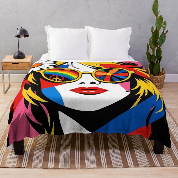 Item preview, Retro 60s Hippie Girl Pop Art - Psychedelic Peace & Love Aesthetic designed and sold by Far Out Goods.