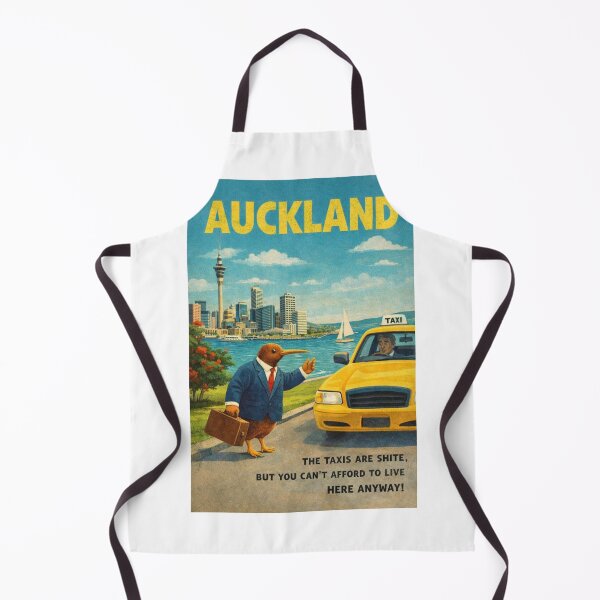 Item preview, Auckland New Zealand Skyline Along Waitemata Harbour with Sky Tower and CBD Kiwi Walking Taxi designed and sold by Aryabek.