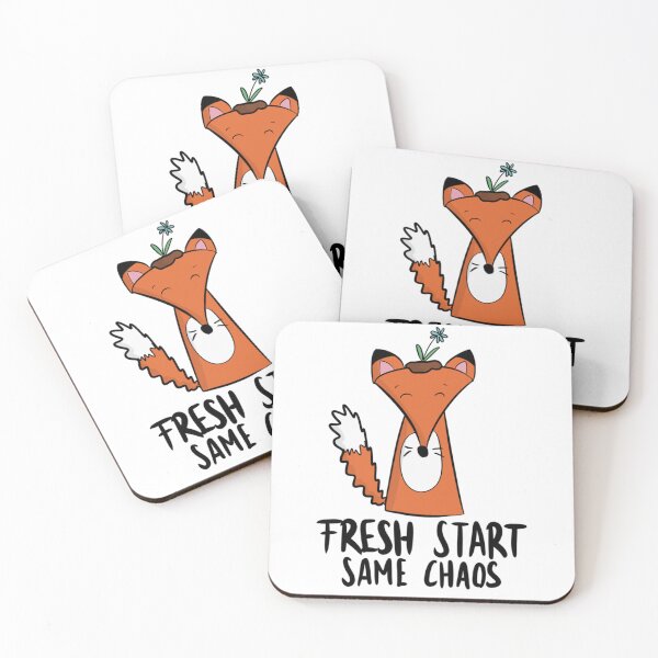 Item preview, Fresh Start Same Chaos Funny Fox Quote designed and sold by DesignFreakArt.