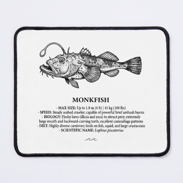 Item preview, Monkfish Deep Sea Scientific Illustration Vintage Art designed and sold by MotionBanana Art.