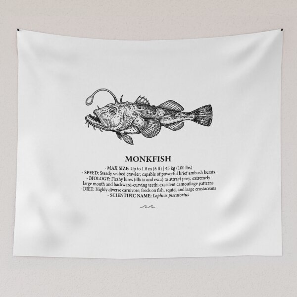 Item preview, Monkfish Deep Sea Scientific Illustration Vintage Art designed and sold by MotionBanana Art.