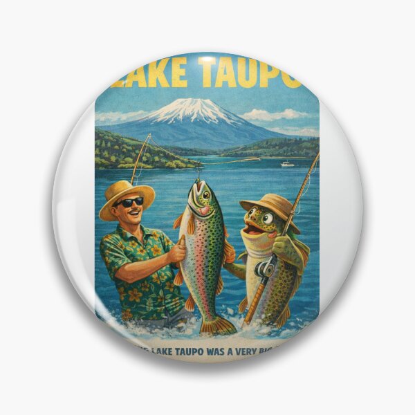 Item preview, Lake Taupo New Zealand with Mount Ruapehu and Tongariro National Park Volcanic Landscape and Taupo Trout Waters designed and sold by Aryabek.