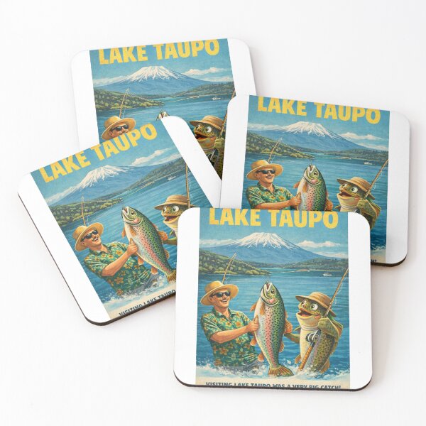 Item preview, Lake Taupo New Zealand with Mount Ruapehu and Tongariro National Park Volcanic Landscape and Taupo Trout Waters designed and sold by Aryabek.