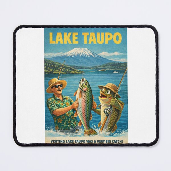 Item preview, Lake Taupo New Zealand with Mount Ruapehu and Tongariro National Park Volcanic Landscape and Taupo Trout Waters designed and sold by Aryabek.