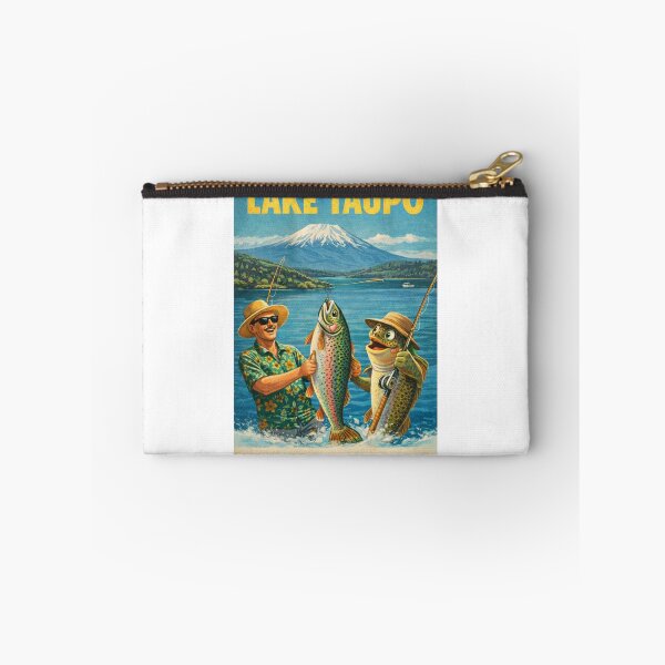 Item preview, Lake Taupo New Zealand with Mount Ruapehu and Tongariro National Park Volcanic Landscape and Taupo Trout Waters designed and sold by Aryabek.