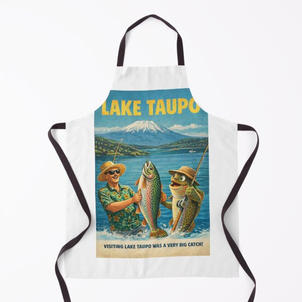 Item preview, Lake Taupo New Zealand with Mount Ruapehu and Tongariro National Park Volcanic Landscape and Taupo Trout Waters designed and sold by Aryabek.