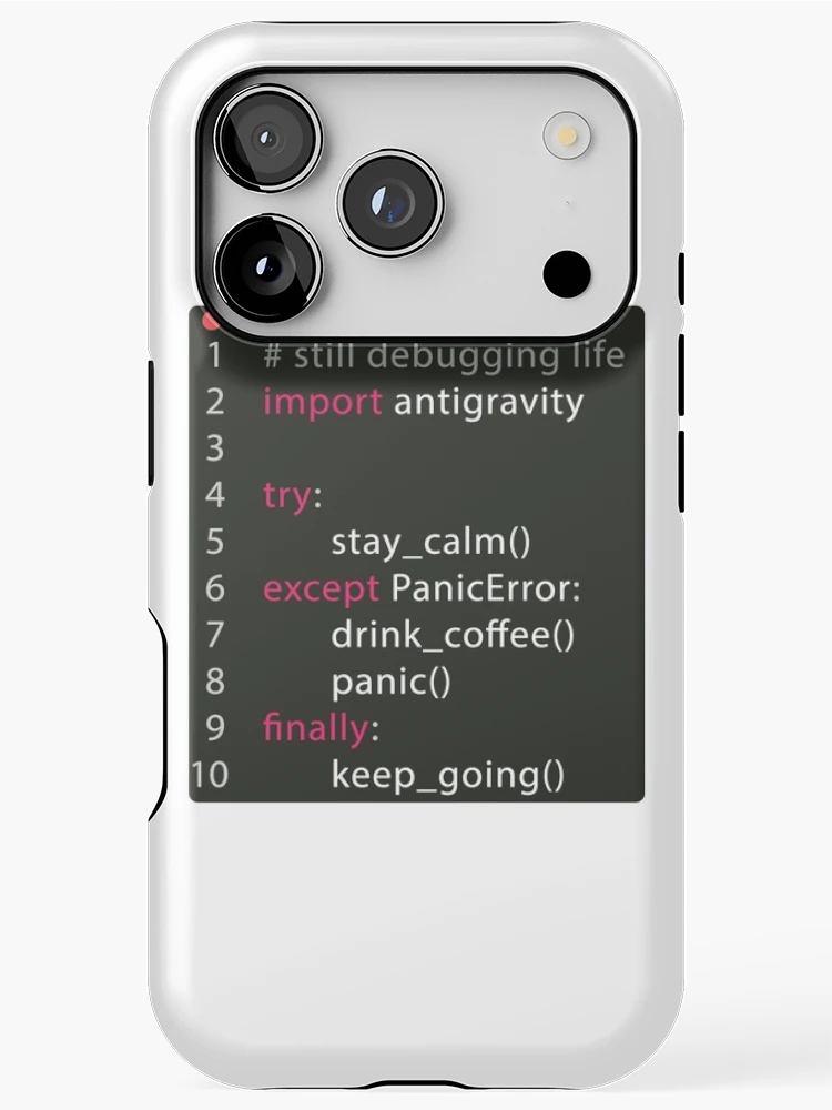Thumbnail 1 of 4, iPhone Case, Still Debugging Life Python Humor designed and sold by DrTol.