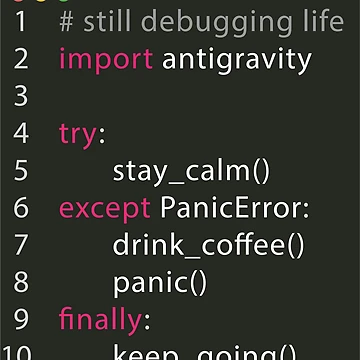 Artwork thumbnail, Still Debugging Life Python Humor by DrTol