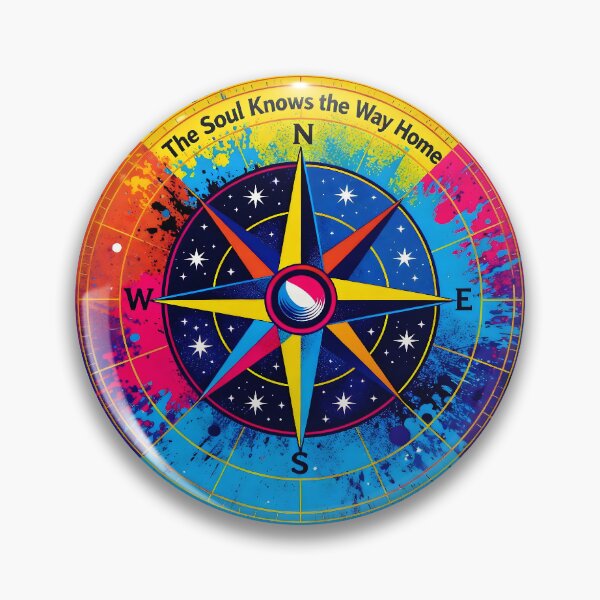 Item preview, Compass Rose Sticker – “The Soul Knows the Way Home” Colorful Navigation Symbol designed and sold by ChloeDesigns401.