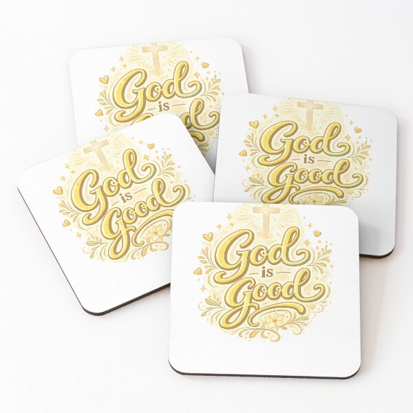 Artikelvorschau, Gott ist gut – Christliches Glaubens-Shirt mit goldenem Kreuz – Religiöses Inspirationsgeschenk entworfen und verkauft von Sunny Flamingo Studio.