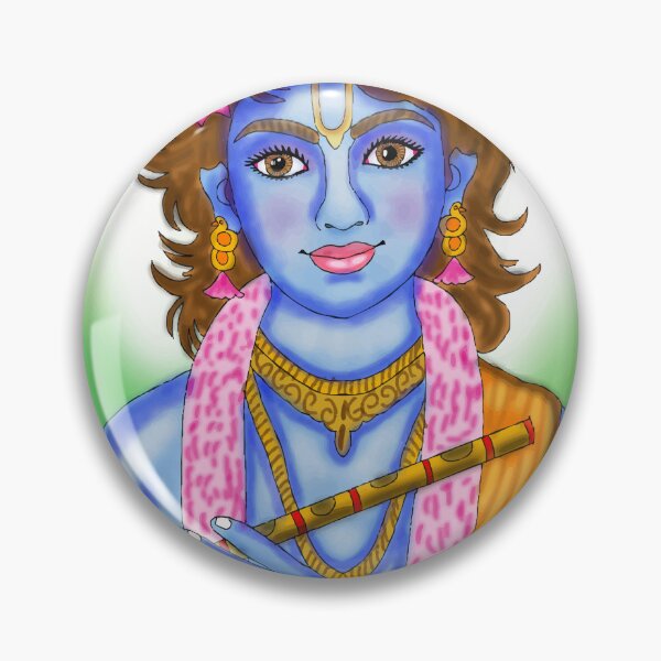 Item preview, Lord Krishna Divine Flute Design – Spiritual Hindu Art Illustration designed and sold by Harshit_Digital_Arts.