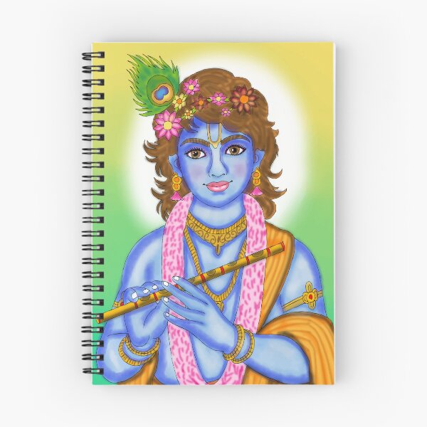 Item preview, Lord Krishna Divine Flute Design – Spiritual Hindu Art Illustration designed and sold by Harshit_Digital_Arts.