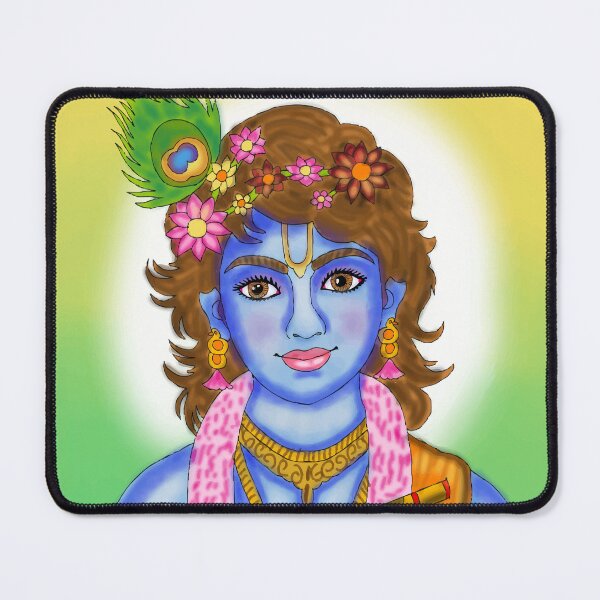 Item preview, Lord Krishna Divine Flute Design – Spiritual Hindu Art Illustration designed and sold by Harshit_Digital_Arts.