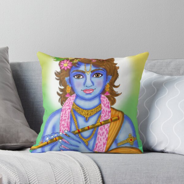 Item preview, Lord Krishna Divine Flute Design – Spiritual Hindu Art Illustration designed and sold by Harshit_Digital_Arts.