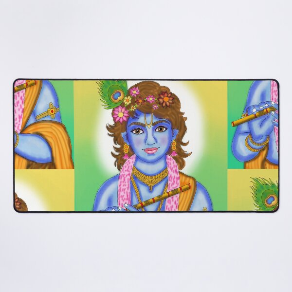 Item preview, Lord Krishna Divine Flute Design – Spiritual Hindu Art Illustration designed and sold by Harshit_Digital_Arts.