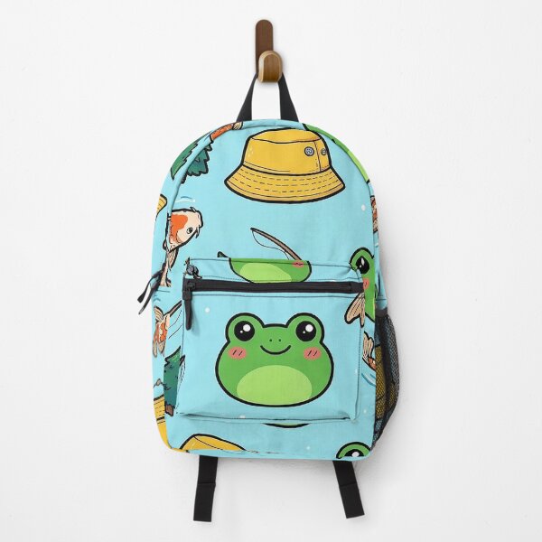 Item preview, Cute Retro Frog & Koi Fish Cottagecore Pattern designed and sold by The Chill Pond.