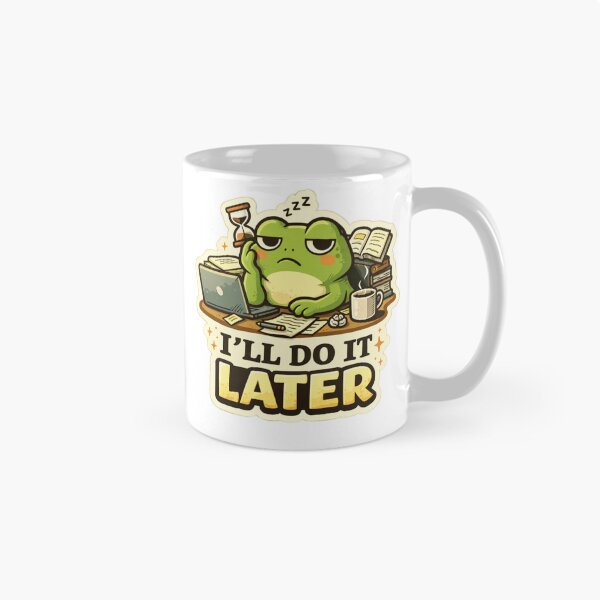 Item preview, Frog Procrastinating With Coffee and Laptop designed and sold by PapitaPelona.