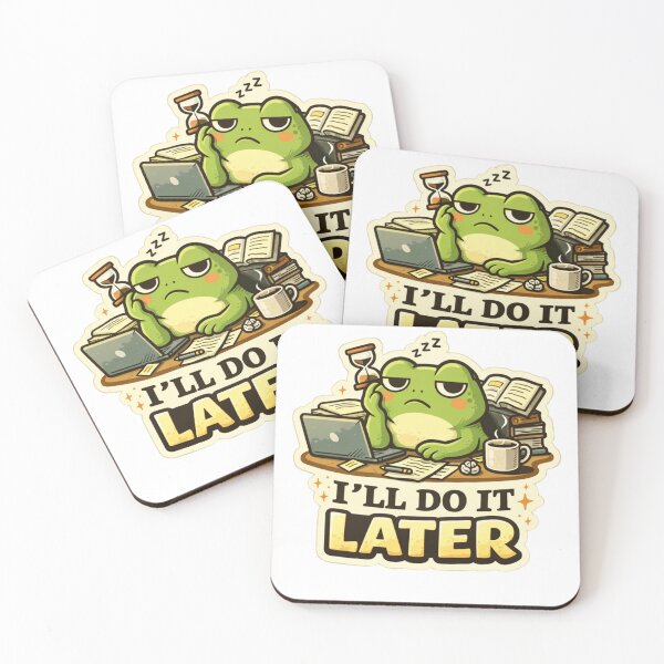 Item preview, Frog Procrastinating With Coffee and Laptop designed and sold by PapitaPelona.