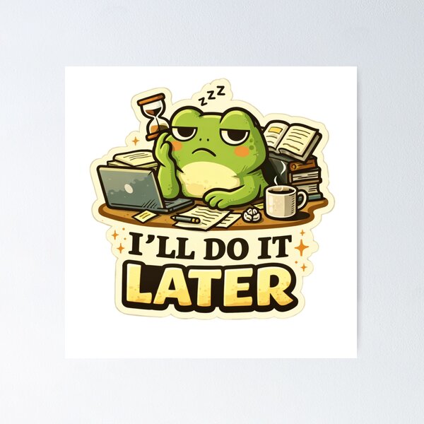 Item preview, Frog Procrastinating With Coffee and Laptop designed and sold by PapitaPelona.