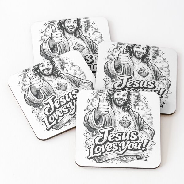 Item preview, Jesus Loves You Christian Comic Style Faith Shirt designed and sold by Sunny Flamingo Studio.