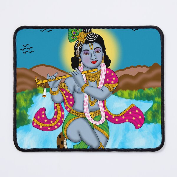 Item preview, Traditional Lord Krishna dancing on Kaliya Heritage Design – Classic Hindu Art designed and sold by Harshit_Digital_Arts.