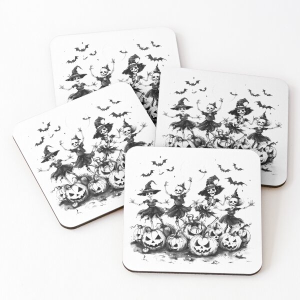 Item preview, Dancing Skeleton Witches Halloween Design | Spooky Pumpkin Party Art designed and sold by inkoutninja.