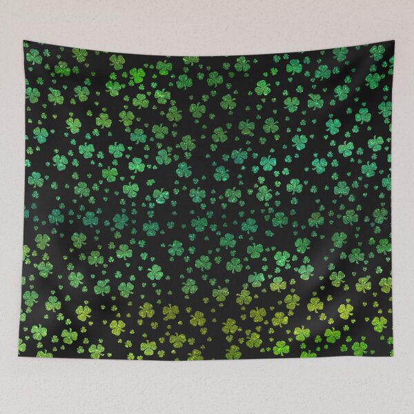 Item preview, Abstract background with clover leaves in metallic green. designed and sold by Wednesday Art design .