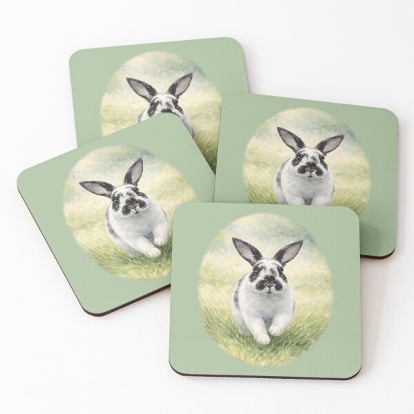 Item preview, Watercolor Bunny Running Through Meadow designed and sold by blankTeeShirt.