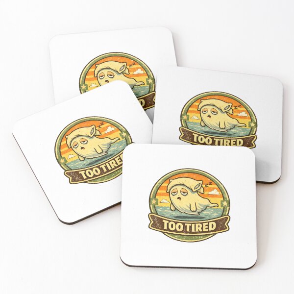 Item preview, Too Tired to Haunt – Lazy Ghost Vintage Cartoon Badge designed and sold by WorkXPlay.