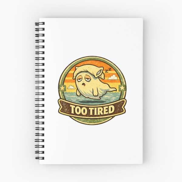Item preview, Too Tired to Haunt – Lazy Ghost Vintage Cartoon Badge designed and sold by WorkXPlay.