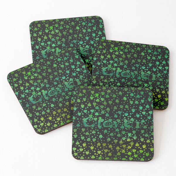 Item preview, Abstract background with clover leaves in metallic green. designed and sold by Wednesday Art design .