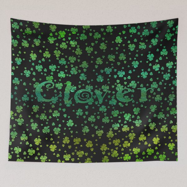 Item preview, Abstract background with clover leaves in metallic green. designed and sold by Wednesday Art design .