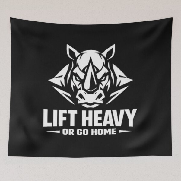 Item preview, Lift Heavy Or Go Home Rhino Powerlifting Gym Design designed and sold by wanado.