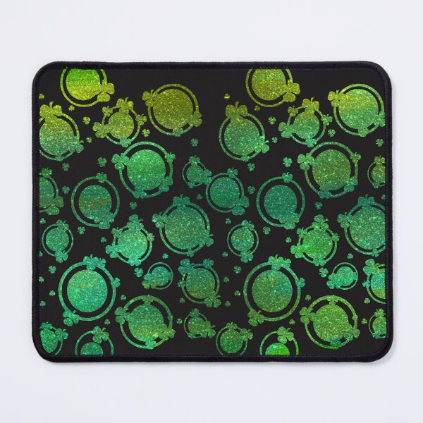 Item preview, Abstract background with clover leaves in metallic green. designed and sold by Wednesday Art design .