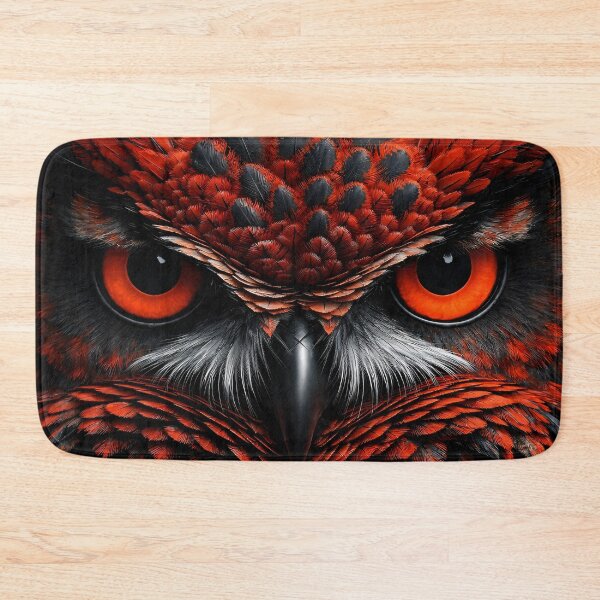 Item preview, Fiery Red and Black Owl Portrait designed and sold by Kaleidoscope Print.