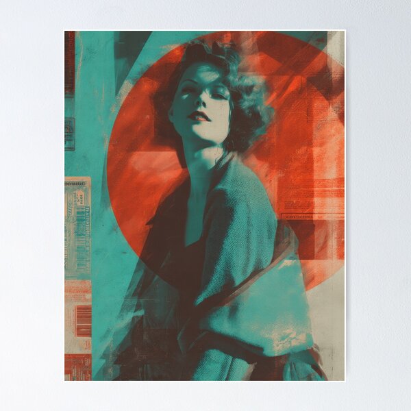 Item preview, Nostalgic Atomic Horizon Retro Futurism Synthwave Fashion Portrait designed and sold by WartonnoArt.