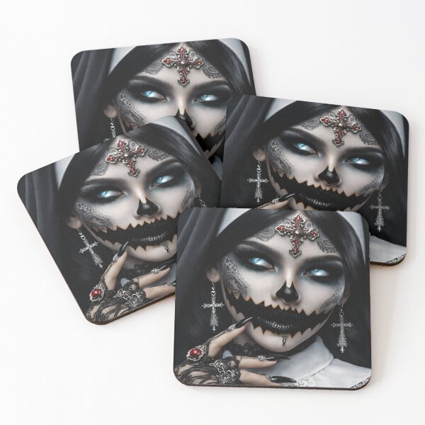 Item preview, Gothic Skull Nun with Glowing Eyes designed and sold by Kaleidoscope Print.