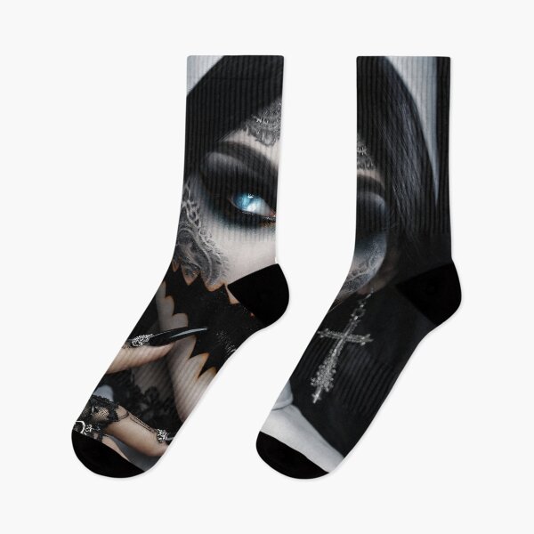 Item preview, Gothic Skull Nun with Glowing Eyes designed and sold by Kaleidoscope Print.