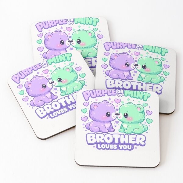 Item preview, Purple or Mint Brother Loves You Bear funny humor designed and sold by Pawsome Quotes.