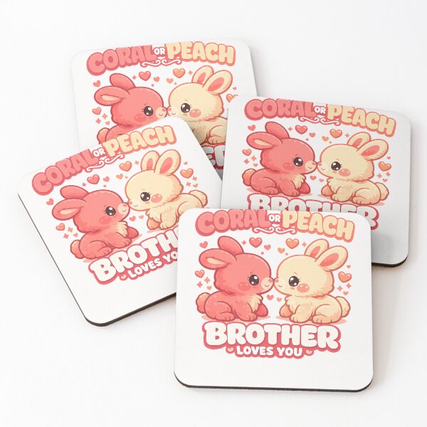 Item preview, Coral or Peach Brother Loves You Rabbit design cute bunny sibling humor designed and sold by Pawsome Quotes.