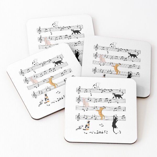 Item preview, Funny Cat Climbing Playing Sheet Music Note, Cat Music Notes designed and sold by Boutkimaewab.