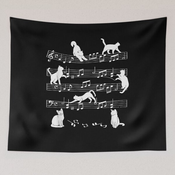 Item preview, Cute Cat Kitty Playing Music Note Clef Musician Art designed and sold by Boutkimaewab.
