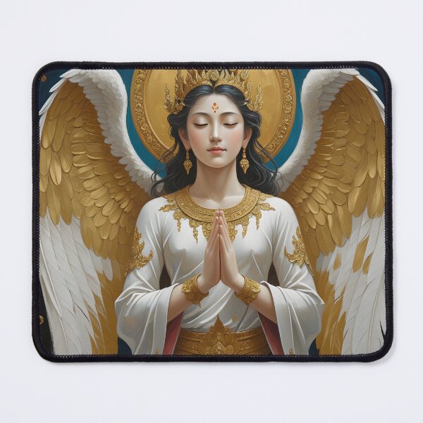 Item preview, Kinnaree Thai Mythological Angel – Traditional Thai Sacred Art Poster designed and sold by ArtnarongDesign.