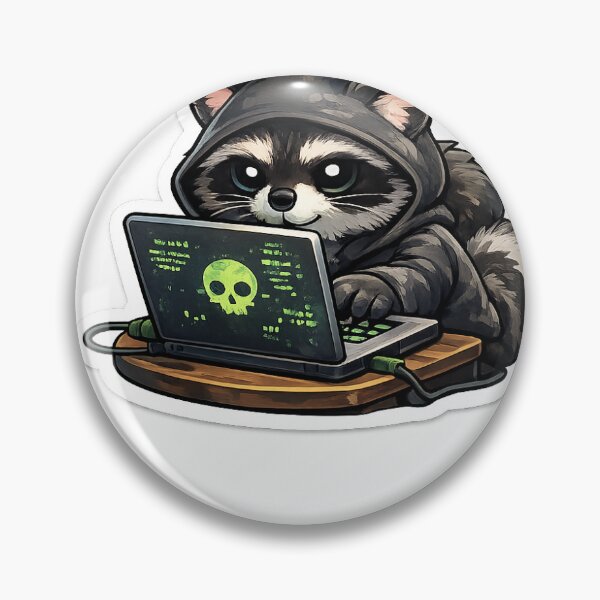 Item preview, Cute Raccoon Hacker Sticker Funny Programmer Coding Tech Sticker designed and sold by Veldora-Tempest.