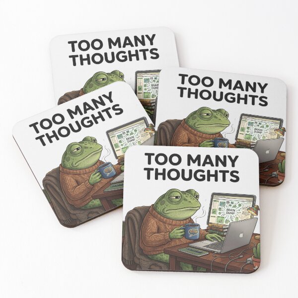 Item preview, Overthinking Frog Meme T-Shirt & Sticker – Funny Anxiety Frog, Introvert Humor, Relatable Meme designed and sold by ZyxDes.