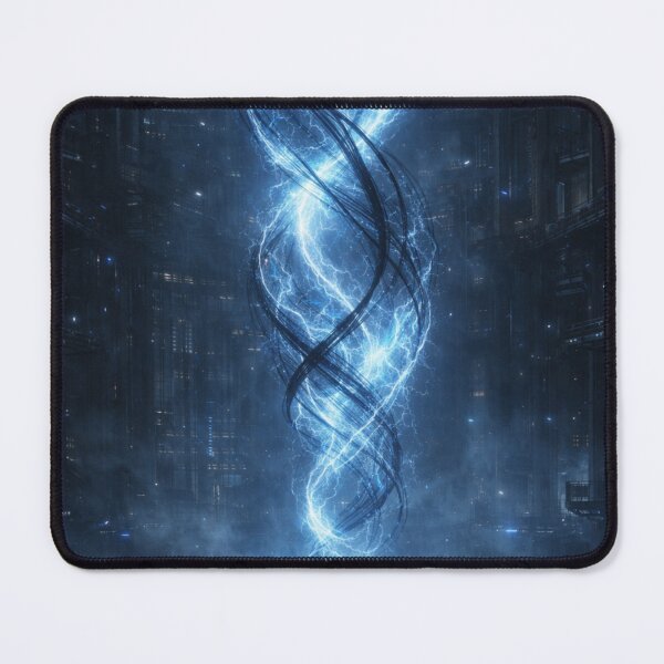 Item preview, Futuristic Energy Ribbon Wall Art | Sci-Fi Quantum Light Phenomenon Poster | Cyberpunk Technology Artwork designed and sold by Element Horizon Studio.