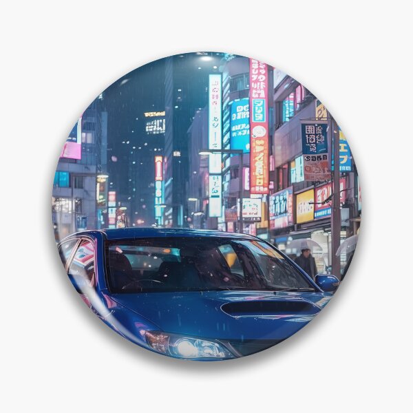 Item preview, Blue Subaru WRX STI in Neon Tokyo Street designed and sold by ChiqueAvenue.