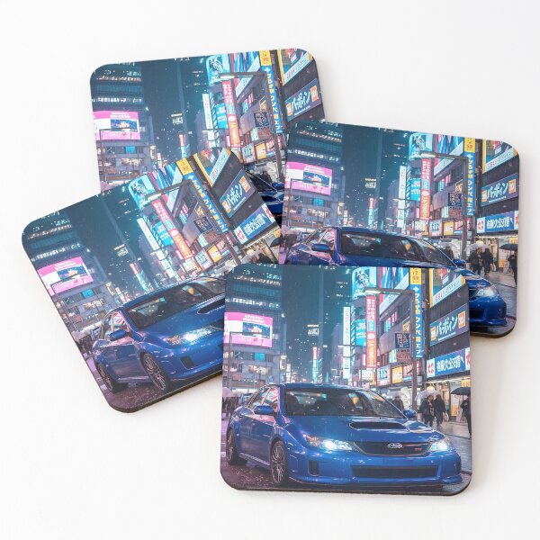 Item preview, Blue Subaru WRX STI in Neon Tokyo Street designed and sold by ChiqueAvenue.