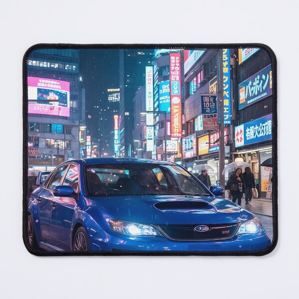 Item preview, Blue Subaru WRX STI in Neon Tokyo Street designed and sold by ChiqueAvenue.