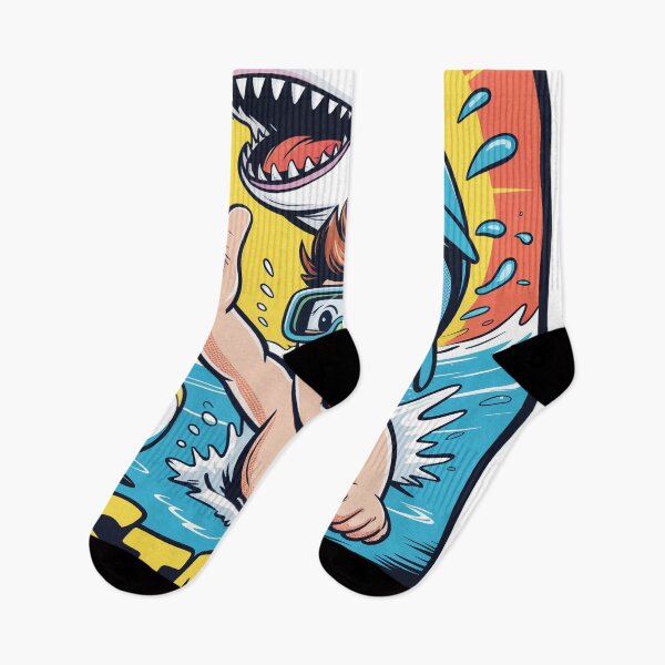 Item preview, Stay Positive Retro Cartoon Shark Art designed and sold by KageCraft.